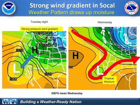 Strong Winds (Santa Ana/Fire Weather) to the coast and some precipitation to Socal