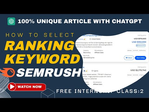 Internship Class-2 | how to use semrush for keyword research | Mastering Keyword Research