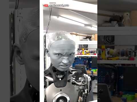 Robot Seeing Itself In The Mirror For The First Time Is Disturbing! (@engineered_arts)#robot #mirror
