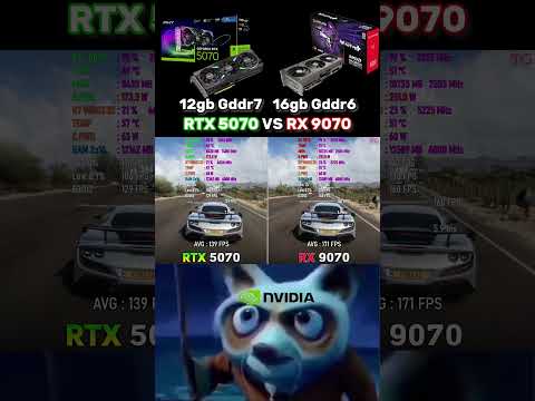 Rx 9070 vs Rtx 5070 #pc #pcgaming #comparison #nvidia #amd #gpu #pcbuilding #computerhardware